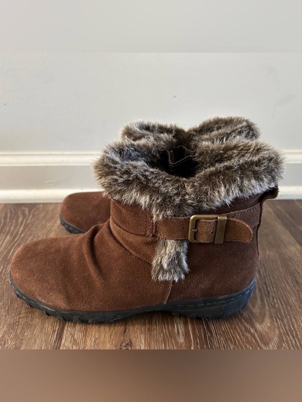 Womens Khombu Brown Winter Ankle Boots Size 6.5